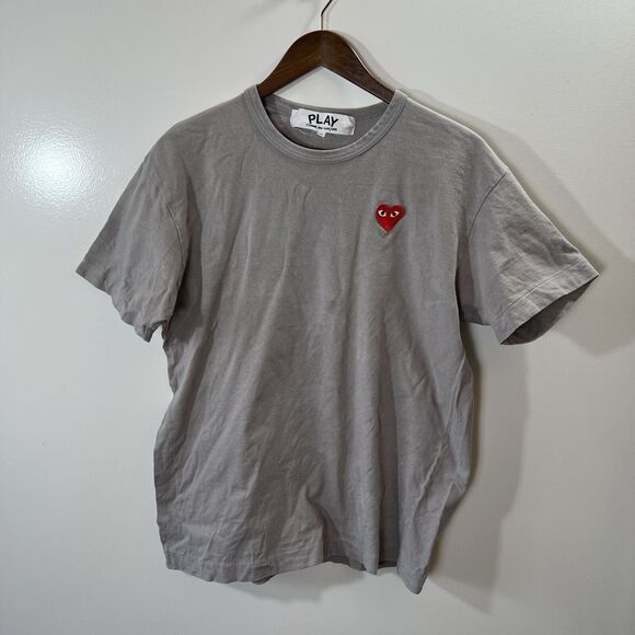 Comme des Garcons Other - Comme Des Garçons Play Mens Shirt Size XL Gray Heart Patch Casual Designer FLAW